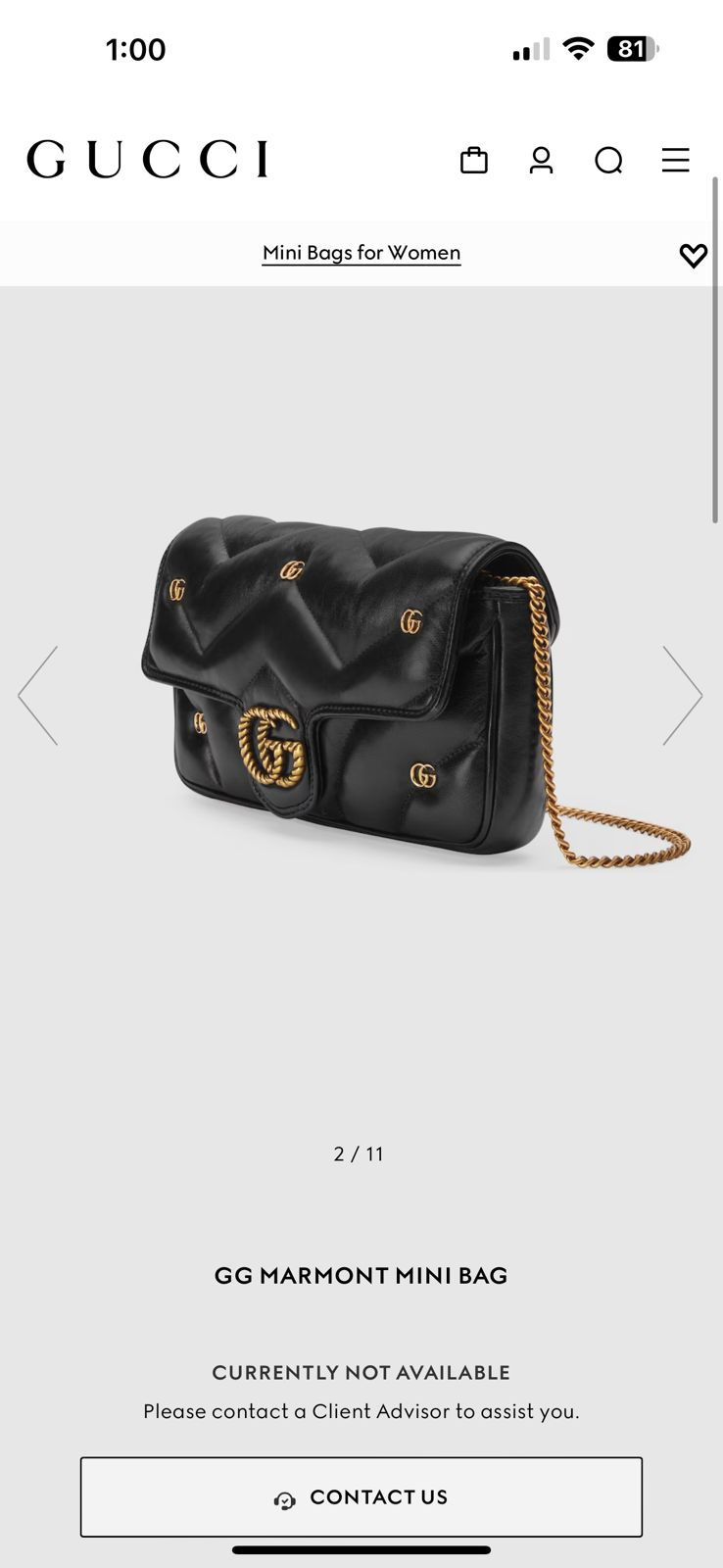 Thumbnail: Designer Mini Leather Shoulder Bag – GUC46