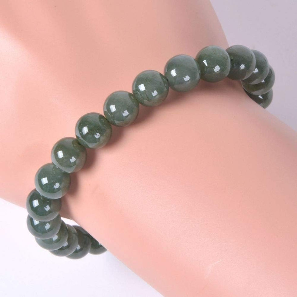 Thumbnail: Green Jade Bracelet,Beaded Bracelet,8mm Jade Bead,Healing,Gemstone Bracelet