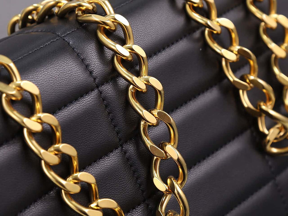Thumbnail: Quilted Chain Bag – Monochrome Leather – CEL261