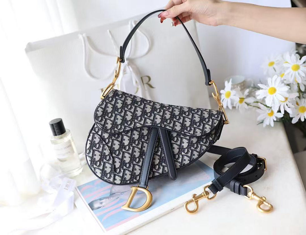 Designer embroidery Tote navy blue tiger – DOR162