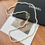 Thumbnail: double c black leather rope 5-line pearl sweater chain necklace – CHL221