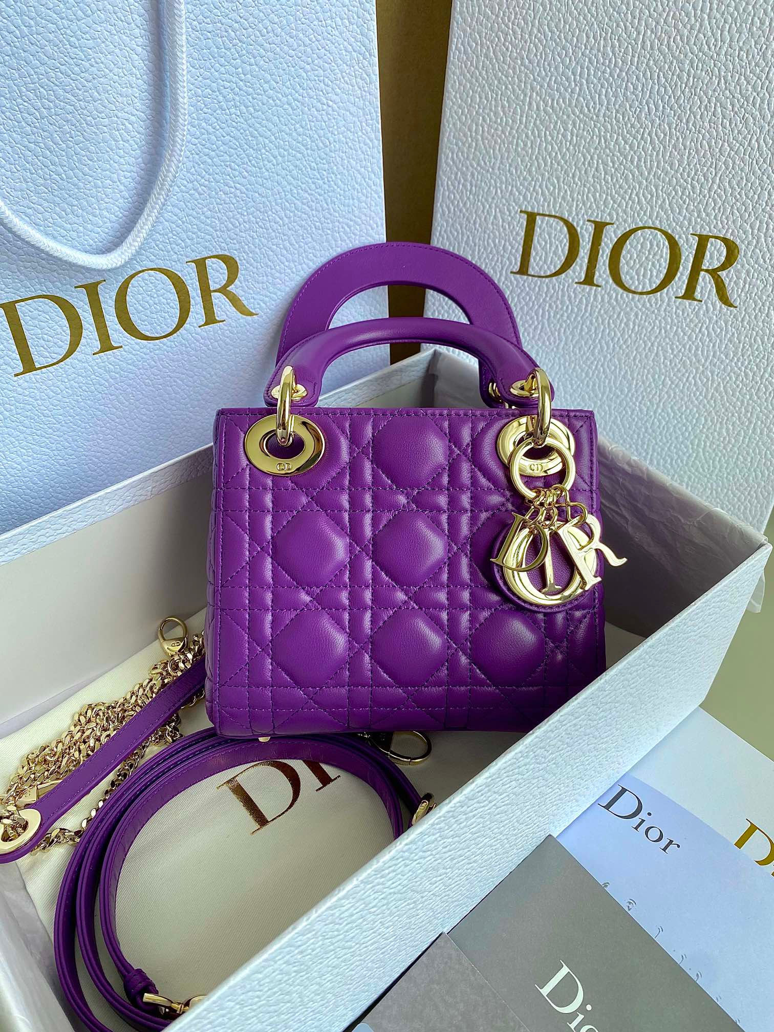 Dior Lady Mini Bag – Jamni Purple Lambskin | 2023 New Color of Iconic Elegance