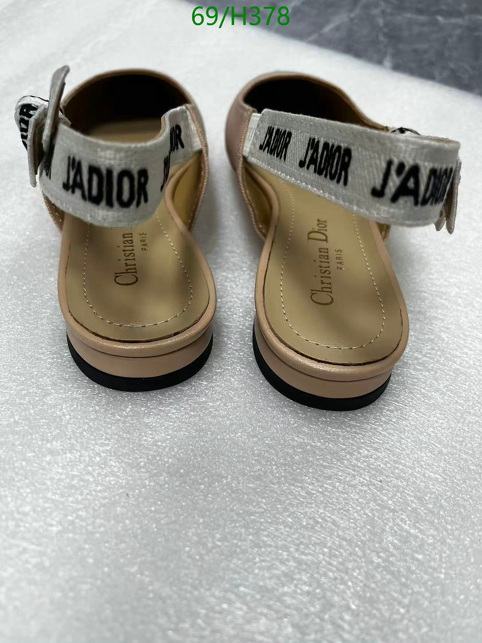 Thumbnail: J'Adior Slingback Flat Nude Technical Fabric Size 41