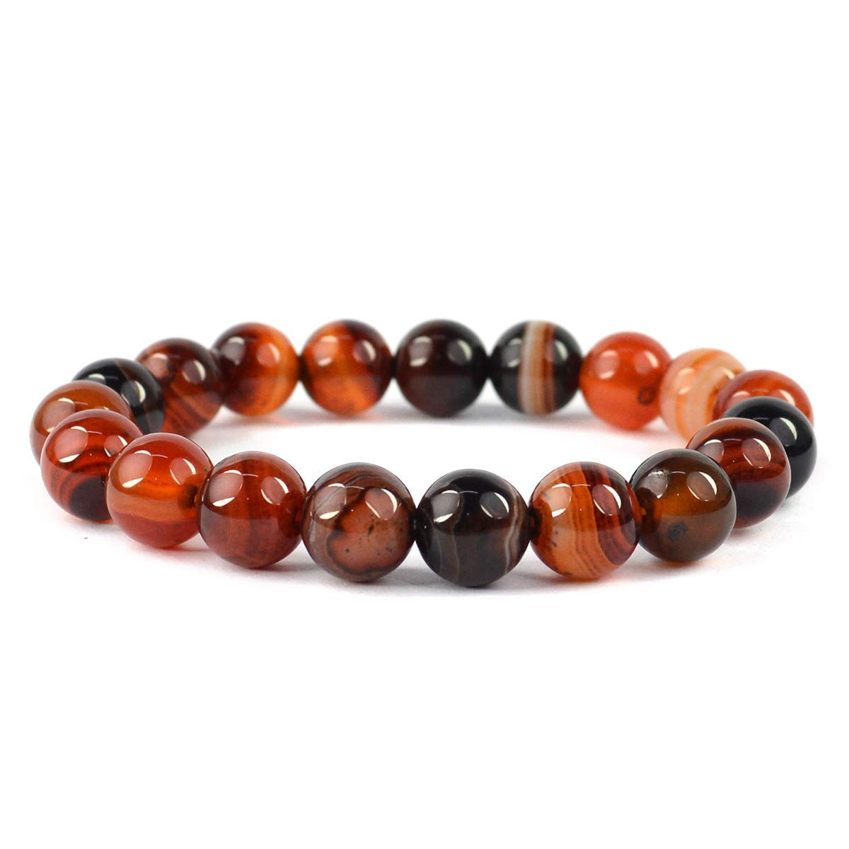 Red Botswana Agate Bracelet,Gemstone,Beaded,Healing Bracelet For Men & Women