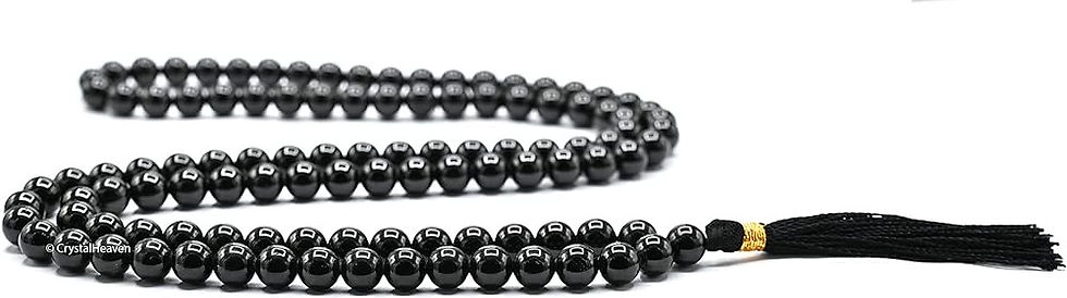 Miniature : Black Tourmaline Mala,108 Bead Necklace,8mm Prayer Bead Necklace,Gemstone Mala
