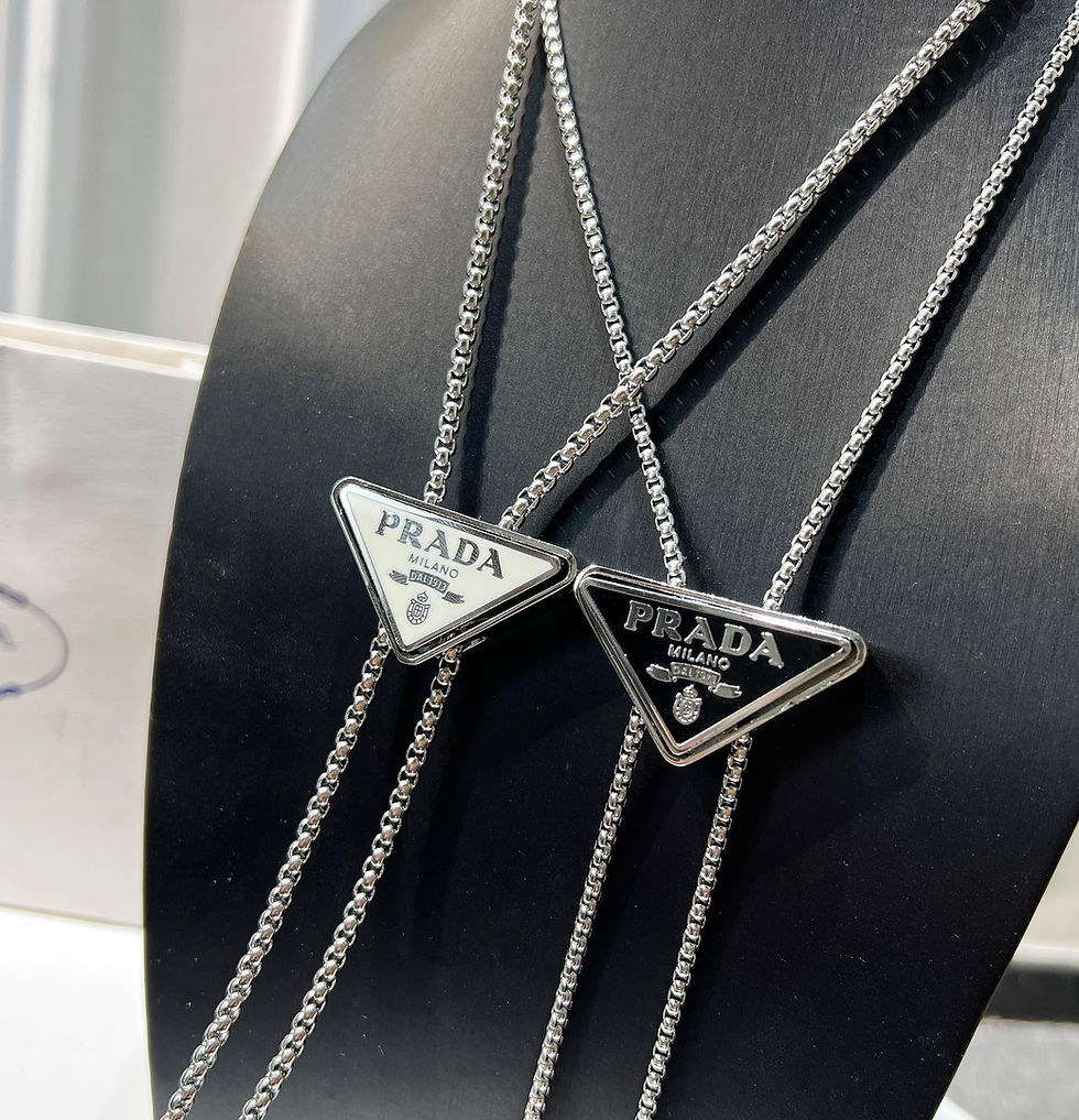 PRADA Triangle Keychain Necklace