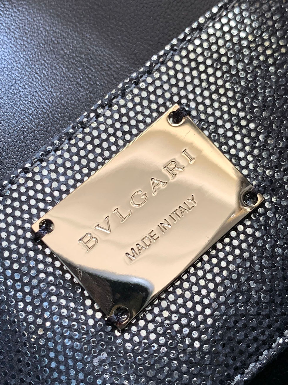 Thumbnail: Leather bag with chain strap, metal buc – BVL27