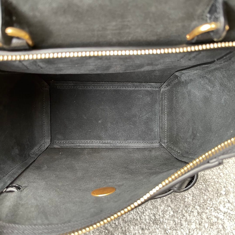 Thumbnail: Black Palm Print Belt Nano Grained Calfskin Handbag – CEL409