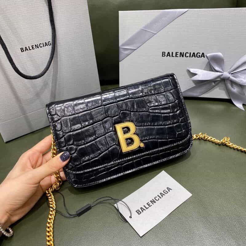 Balenciaga Wallet on Chain Original Leather Mini Bag Luxury Style