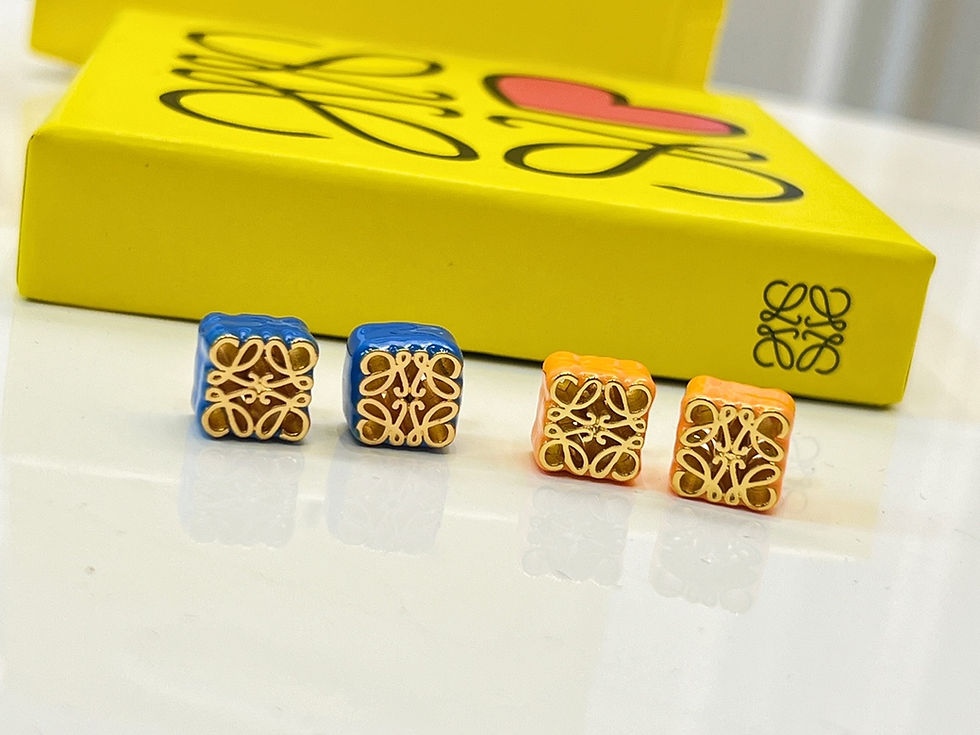 LOEWE enamel drop oil mooncake earrings