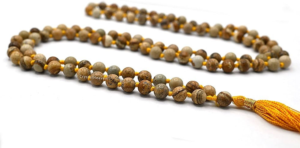 Miniaturbild: Picture Jasper Mala,108 Beaded Necklace,8mm Pray Bead Mala,Gemstone Necklace