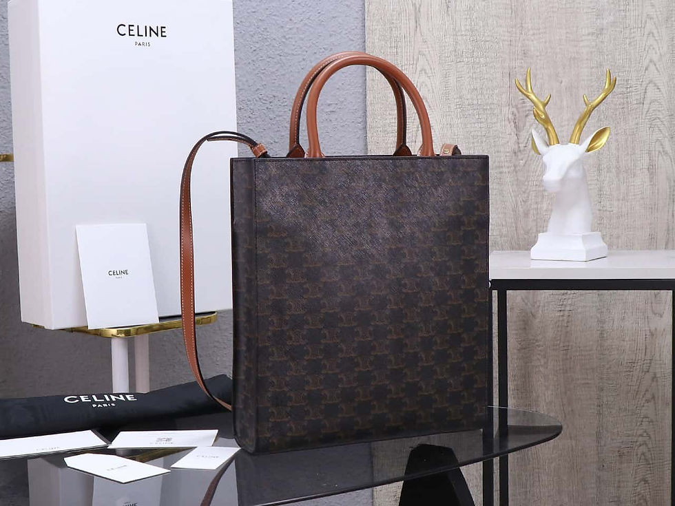 Thumbnail: Celine Medium Tote Bag | Triomphe Logo Printed All-Match Celine Dupe