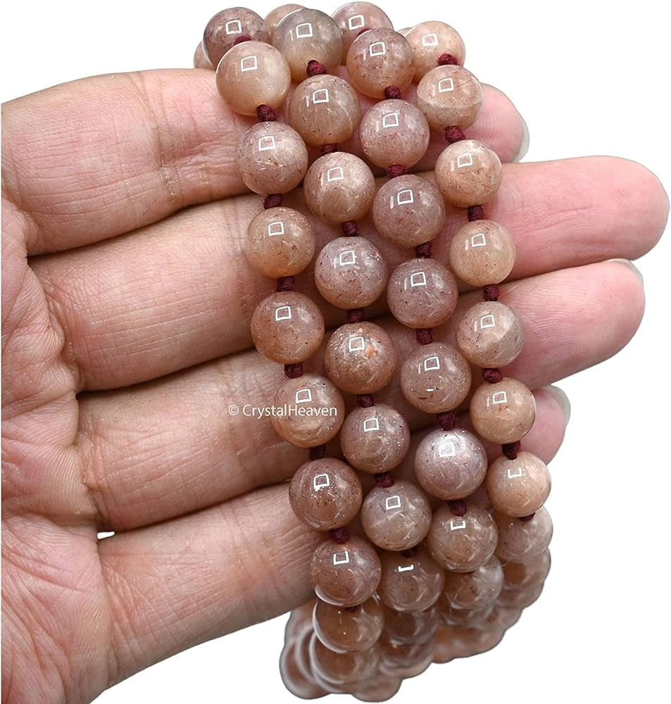 Miniatura: Sunstone Mala,108 Beaded Necklace,8mm Pray Bead Mala,Gemstone Sunstone Necklace 
