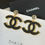 Thumbnail: Chanel c2 double c black leather round diamond stud earrings