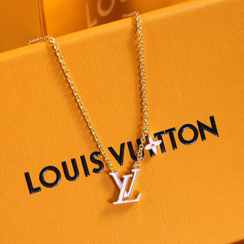 Thumbnail: Louis Vuitton LV pink enamel necklace bracelet