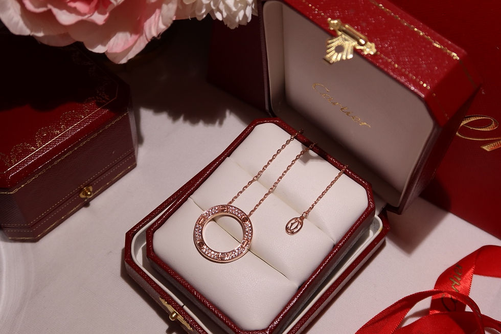 Thumbnail: Designer lo-ve Necklace Diamond Paved - CAR001