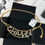 Thumbnail: double c full diamond letter belt waist chain – CHL236