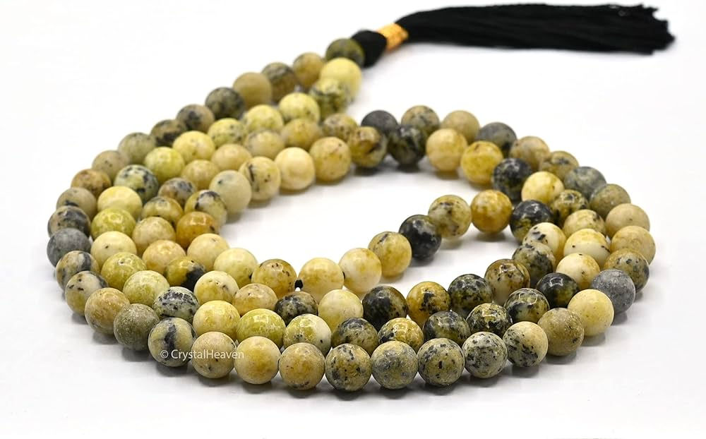Serpentine Mala,108 Beaded Necklace,8mm Pray Bead Mala,Gemstone Heal Necklace