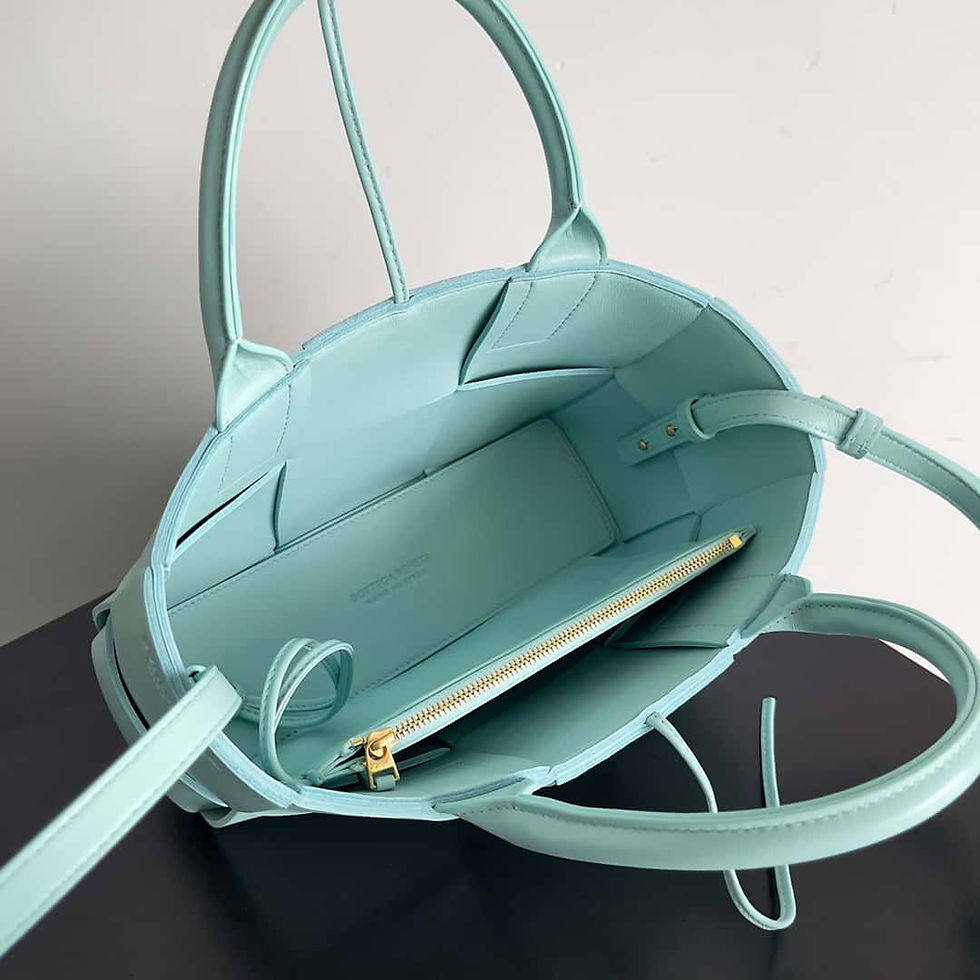 Thumbnail: Baodie 38cm Tiffany Blue Intrecciato Woven Sheepskin Leather Tote – BOT67