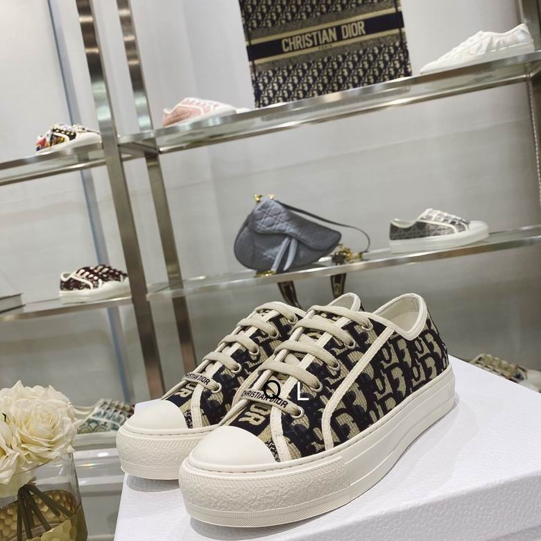 Dior WALK'N'DIOR PLATFORM SNEAKER Deep Blue Dior Oblique Embroidered Cotton