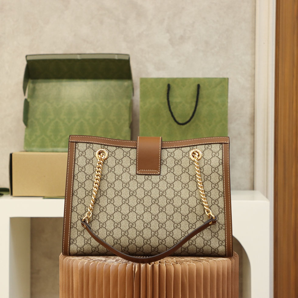 Thumbnail: Gucci Replica Padlock Shoulder Bag – Fake Gucci Knock Off Brown Leather
