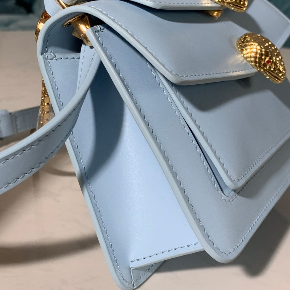 Thumbnail: Leather bag with chain strap, metal buc – BVL102