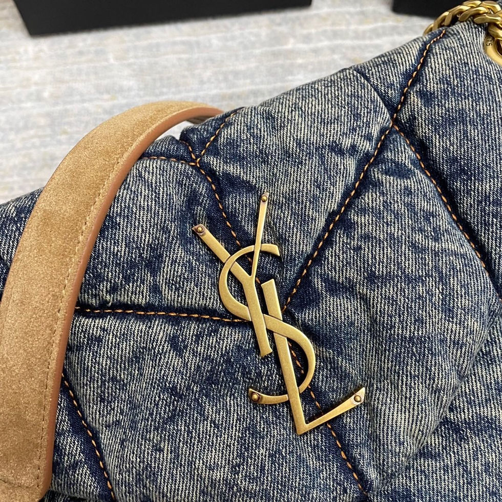 Thumbnail: quilted fabric shoulder bag with chain strap – SLY203