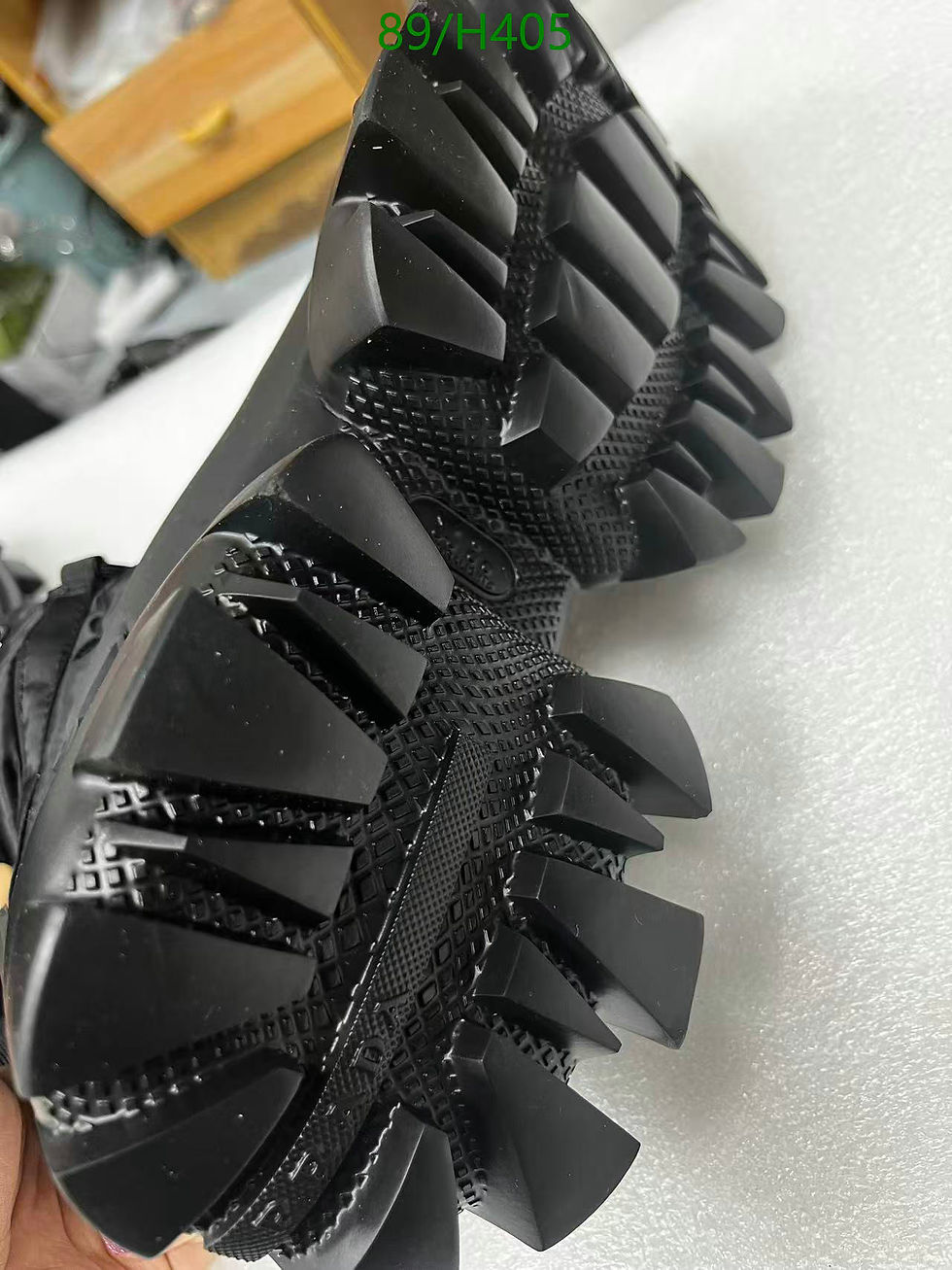 Thumbnail: Prada Black Rubber and Nylon Cloudbust Thunder High Top Sneakers Size Euro 44