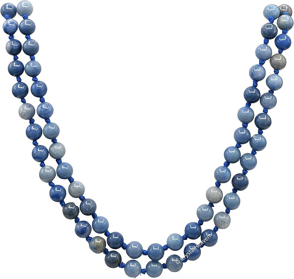 Thumbnail: Blue Aventurine Mala,108 Bead Necklace,8mm Prayer Bead Necklace,Gemstone Mala