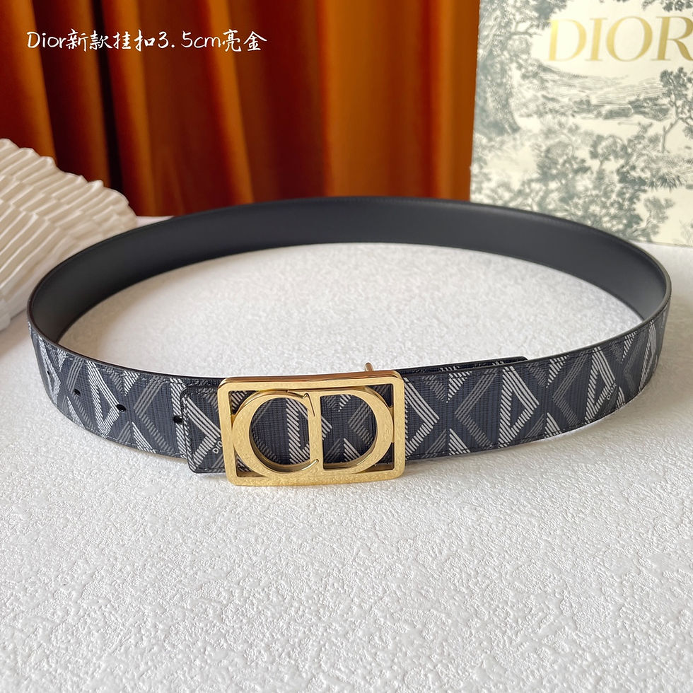Thumbnail: Dior Diamond Pattern Belt – 3.5CM Wide | New CD Monogram Design with Modern Buck