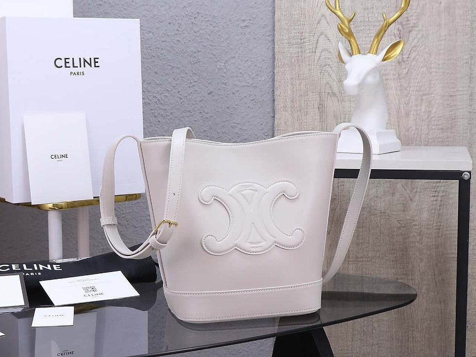 Celine Triomphe Bucket Bag | Brown Cowhide Shoulder Tote Dupe
