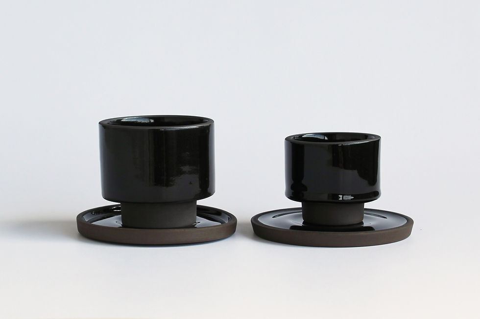 Thumbnail: Bau Cup M & Saucer - B&W