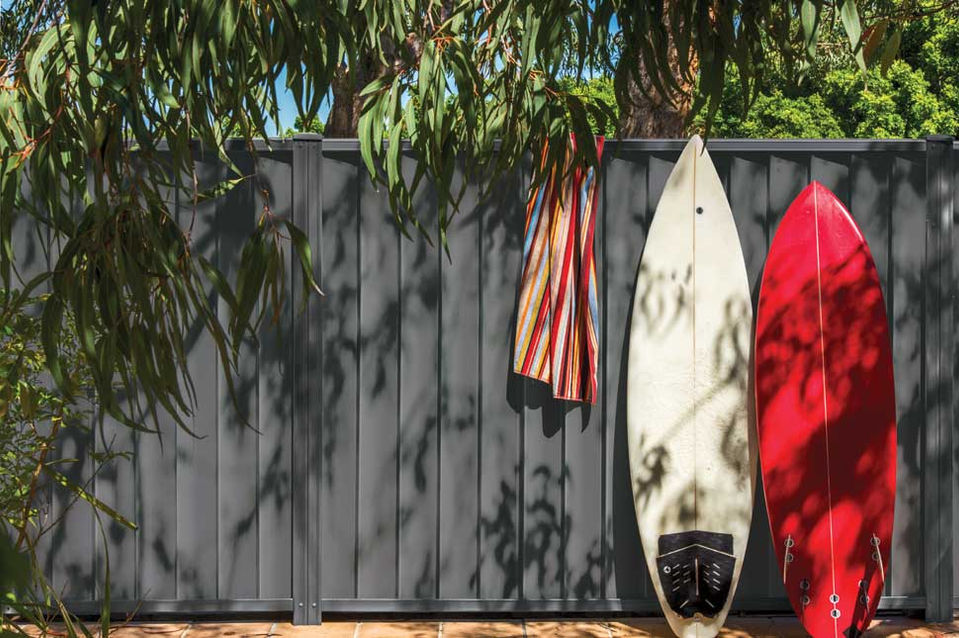 metal privacy fence near beach