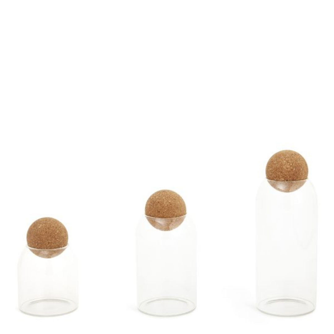 Kit Potes Em Vidro – 3 Pçs
