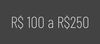 Faixa de preço | R$100 a R$250