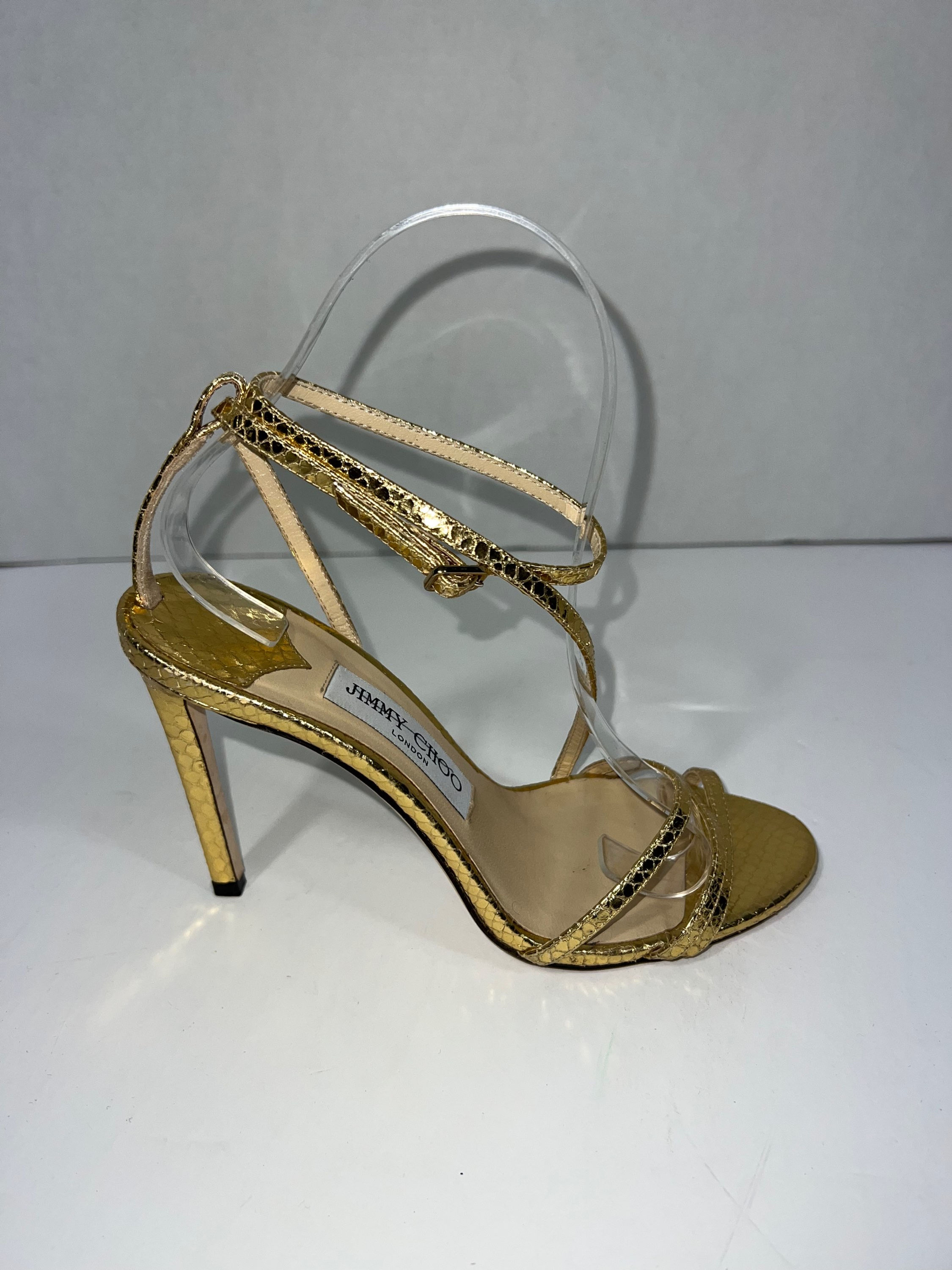 Jimmy Choo Snake Embossed Sandals  