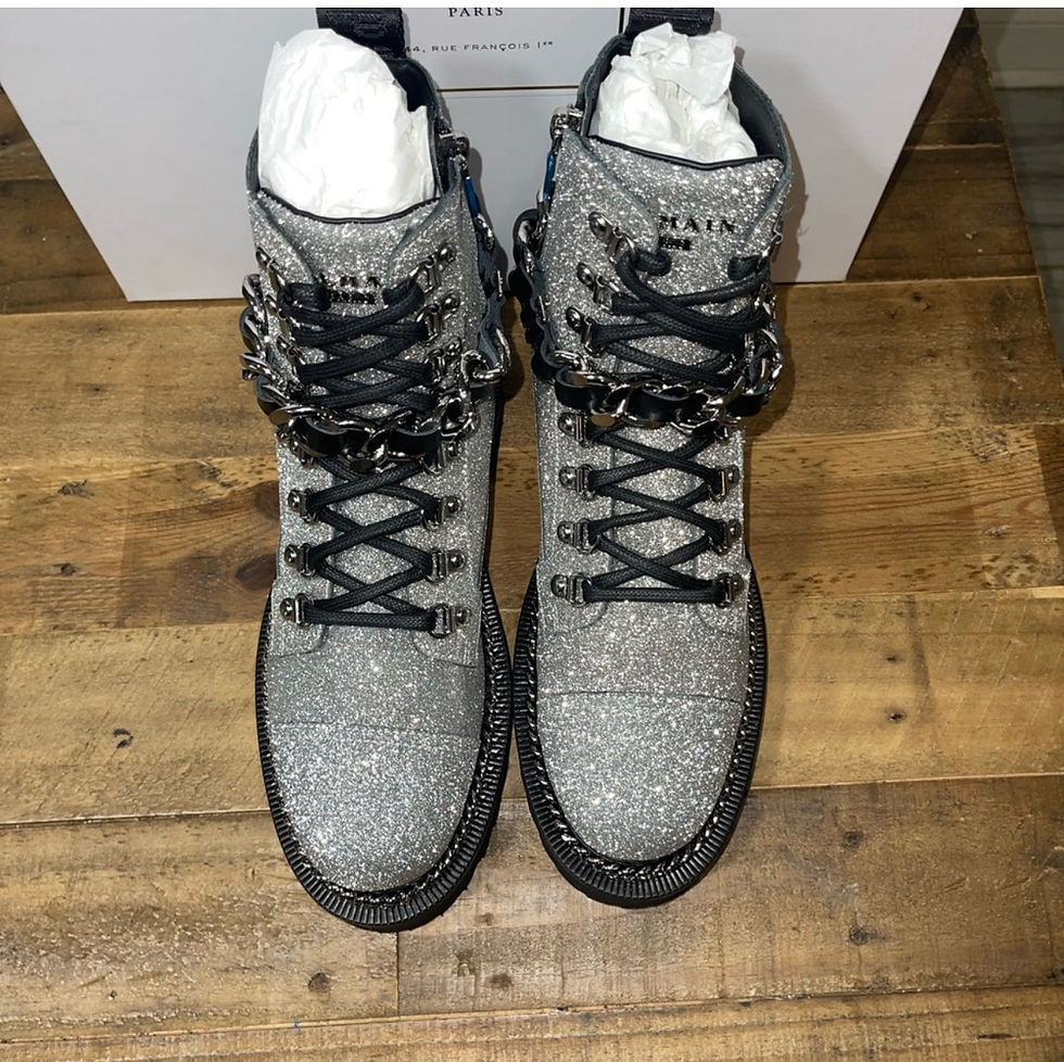 Miniatura: Balmain Chained Trimmed Boots 