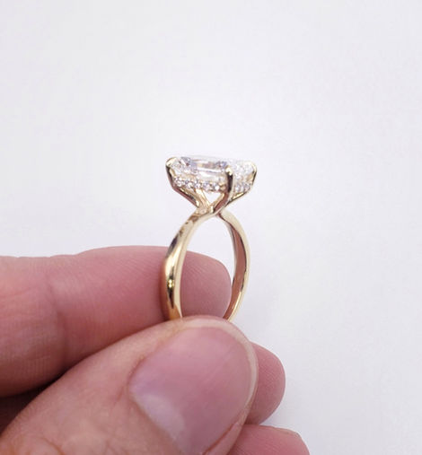 Hidden Halo Diamond Ring in 14kt Yellow Gold