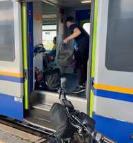 Loading bikes onto the train at Rome Termini
