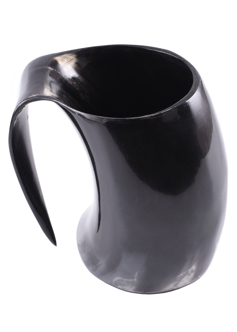 Thumbnail: Large Polished Horn Beer Mug Tankard Approx 700ml