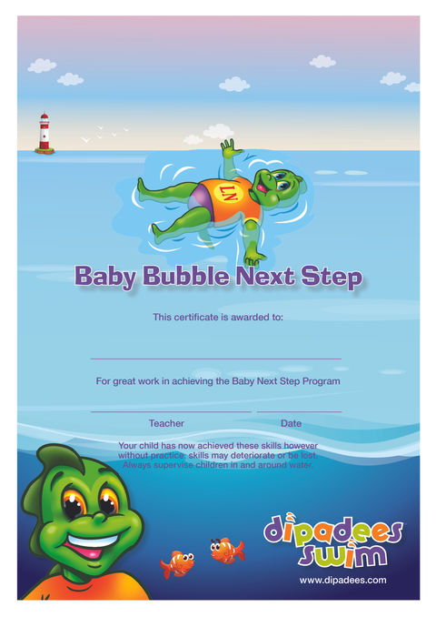 Dipadees Swim School certificate design