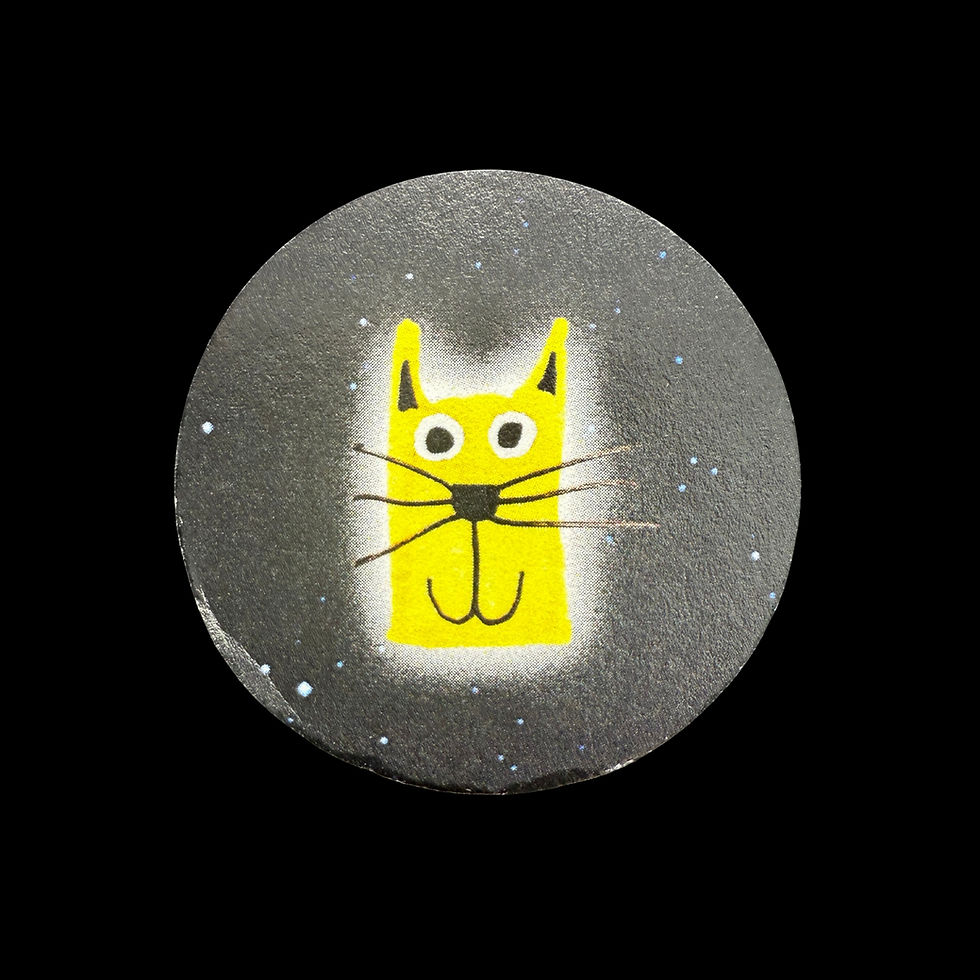 Playful cartoon cat illustrations, handmade wood magnet 4-pack