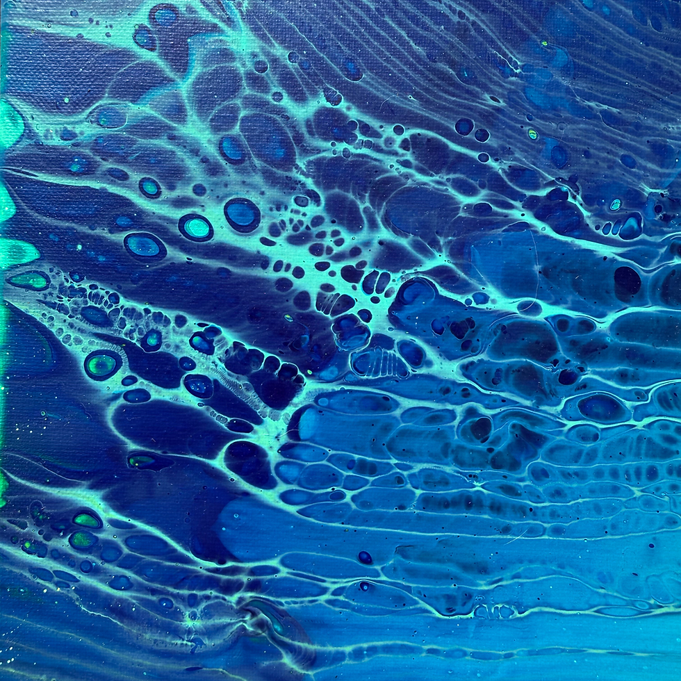 Thumbnail: Blue and Green Abstract Fluid Art Canvas Print | Vibrant Modern Home Decor