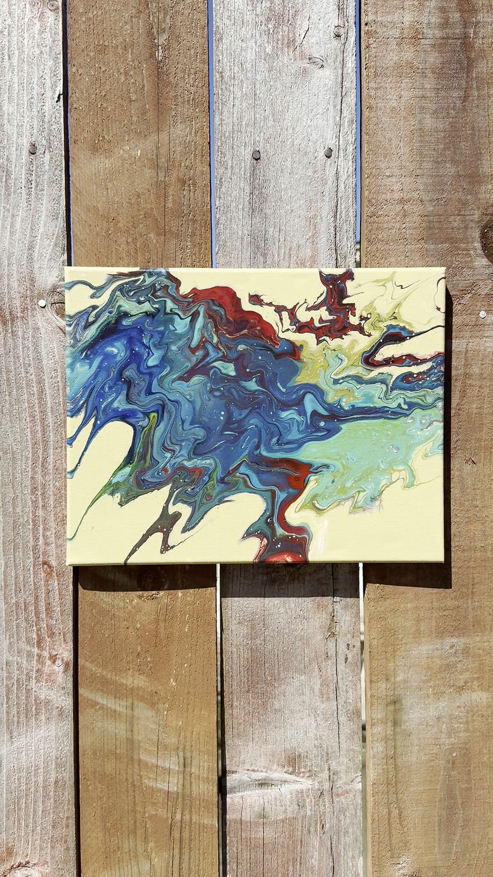 Thumbnail: Yellow Abstract Fluid Art Canvas Print | Vibrant Modern Home Decor