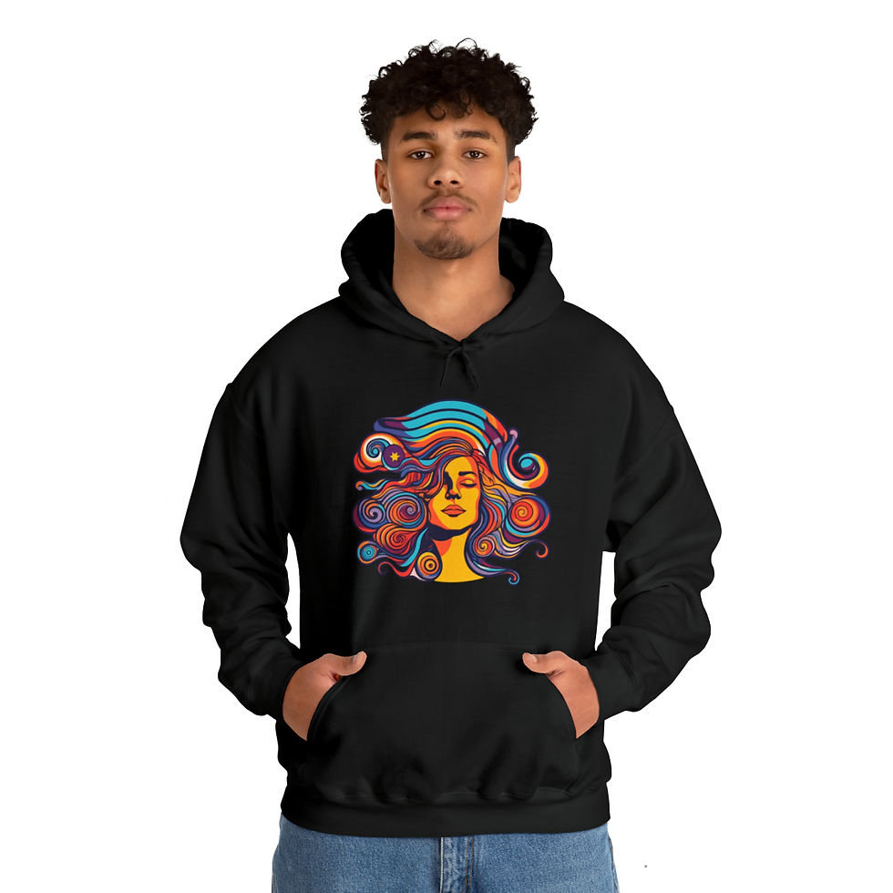 Thumbnail: Woman Abstract Illustration Unisex Heavy Blend™ Hooded Sweatshirt