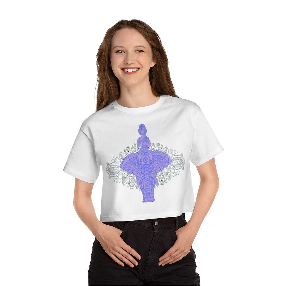 Thumbnail: Spiritual Elephant Ride Champion Women's Heritage Cropped T-Shirt