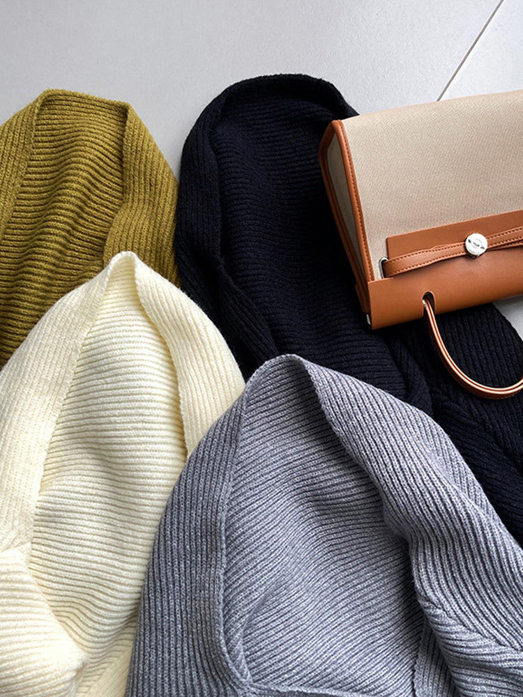 Thumbnail: Touka Knitted Shrug Scarf - Black