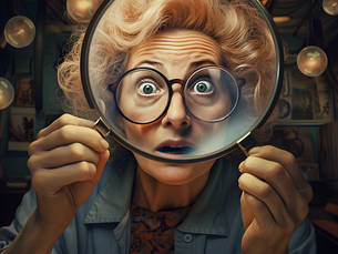 Looking through a magnifying glass
