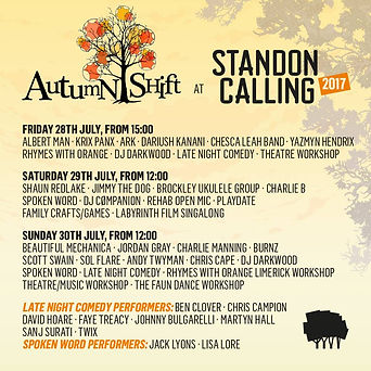 Autumn Shift stage billing at Standon Calling 2017