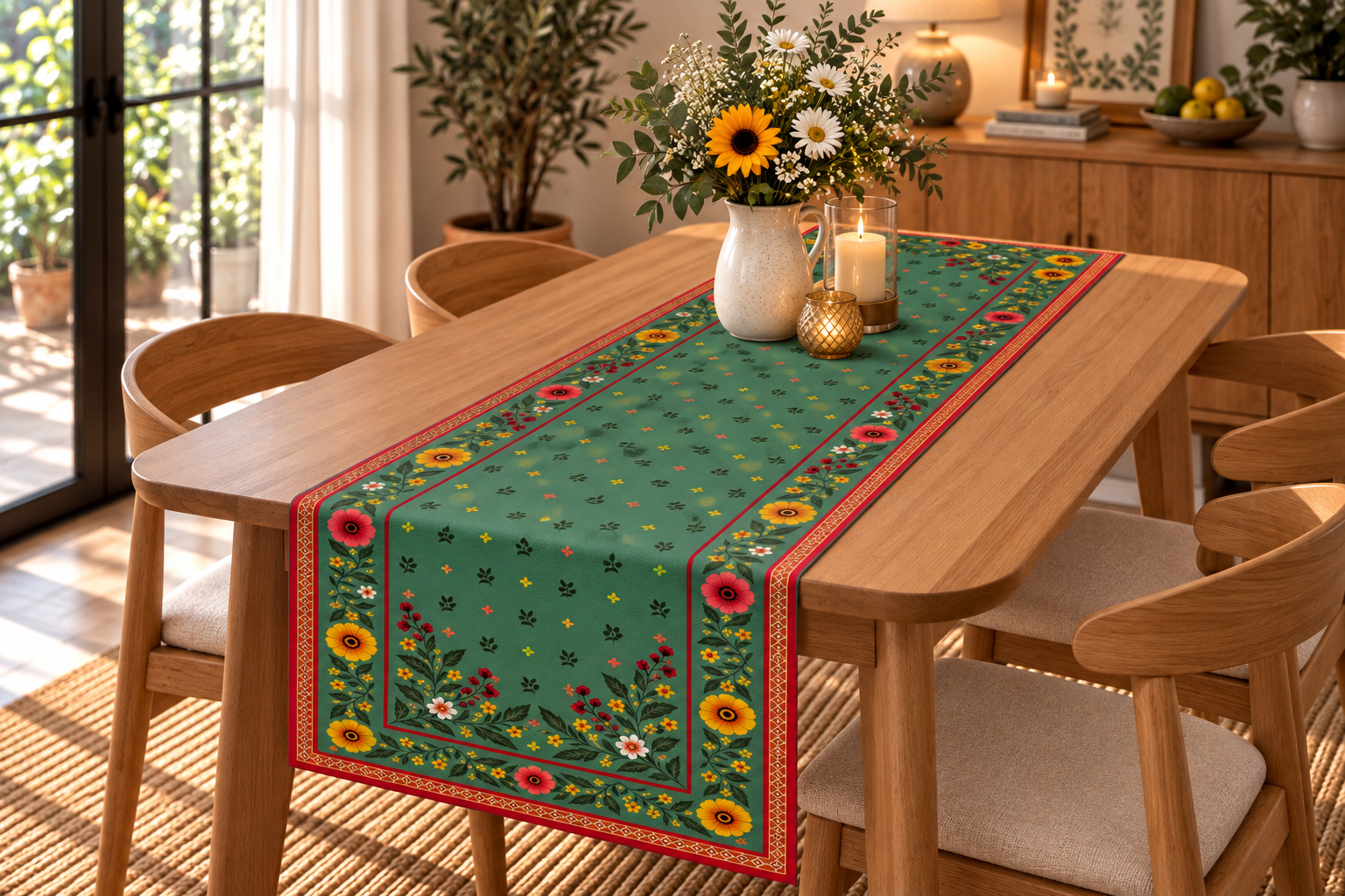 Flower Garden Rectangular Runner